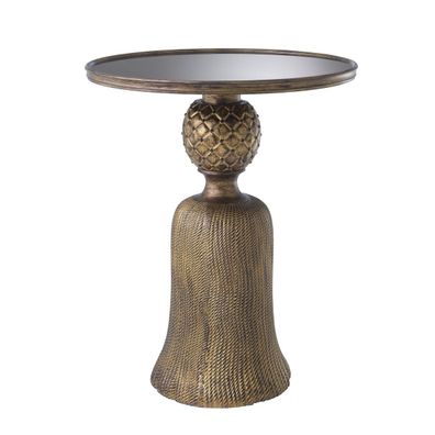 Casa Padrino Luxus Esstisch Antik Gold Ø 60 x H. 74,5 cm - Luxus Wohnzimmermöbel