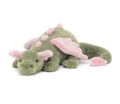 Jellycat Malachy Dragon Plush Toy Pink Green Dragon Toys Kids Gifts New