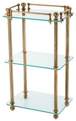 Casa Padrino Luxus Badezimmer Regalschrank Vintage Messing - Designer Möbel