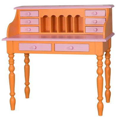 Casa Padrino Landhausstil Schreibtisch Orange / Rosa 109 x 60 x H. 110 cm - Möbel im