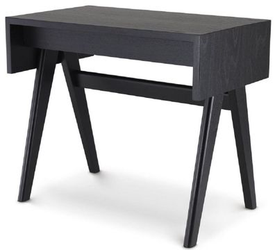 Casa Padrino Luxus Schreibtisch Schwarz 90 x 53 x H. 77 cm - Massivholz Sekretär - Bü