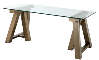 Casa Padrino Luxus Schreibtisch Messing 180 x 80 x H. 78 cm - Luxus Büromöbel