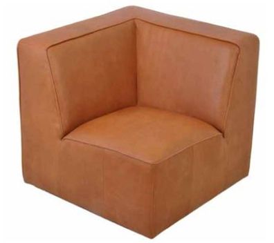 Casa Padrino Luxus Ecksessel Hellbraun 89 x 89 x H. 88 cm - Wohnzimmer Leder Sessel