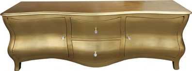 Casa Padrino Barock Fernsehkommode Gold Antik-Look 173 cm - Fernsehschrank - Sideboar