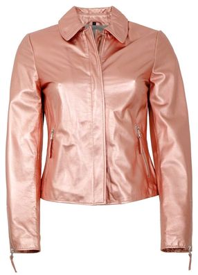 Freaky Nation - Damen Lederjacke Lammnappa altrosa metallic