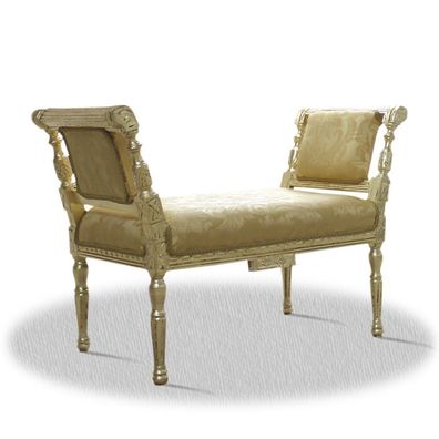 Casa Padrino Barock Sitzbank Gold Muster 110 x 40 x H. 70 cm