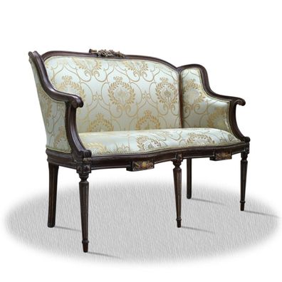 Casa Padrino Barock 2er Sitzbank mit Muster 120 x 45 x H. 90 cm