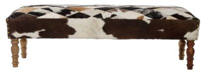 Casa Padrino Luxus Wohnzimmer Sitzbank Mehrfarbig 125 x 37 x H. 40 cm - Luxus Wohnzim