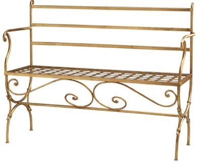 Casa Padrino Luxus Jugendstil Sitzbank Antik Gold 110 x 50 x H. 88 cm - Handgefertigt