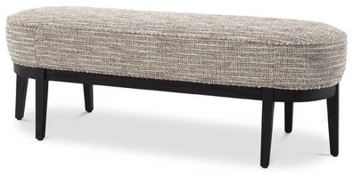 Casa Padrino Luxus Sitzbank Beige / Schwarz 132 x 45 x H. 47 cm