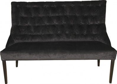 Casa Padrino Chesterfield Sitzbank / Sofa Schwarz Esszimmer Bank B 155 cm, H 108 cm,