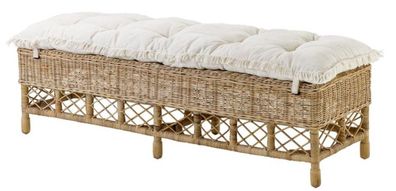 Casa Padrino Sitzbank Naturfarbig 147 x 48 x H. 50 cm - Luxus Qualität