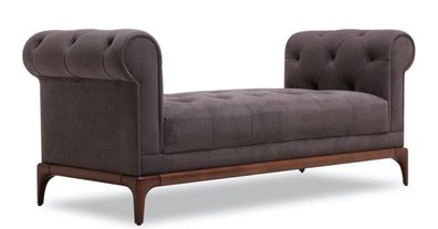 Casa Padrino Luxus Chesterfield Sitzbank Lila / Braun 150 x 58 x H. 67 cm - Moderne g