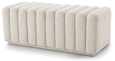 Casa Padrino Luxus Sitzbank Cremefarben 116 x 47 x H. 46 cm - Gepolsterte Wohnzimmer