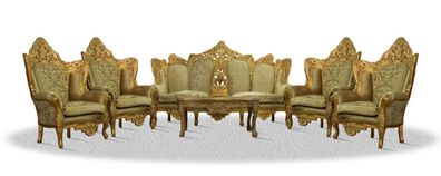 Casa Padrino Barock Sofa Set Antik Gold - Edel & Prunkvoll