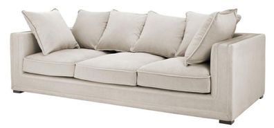 Casa Padrino Luxus Designer 3er Sofa Grau - Luxus Hotel Möbel