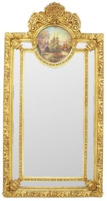 Casa Padrino Barock Spiegel Gold 110 x H. 210 cm - Prunkvoller Wandspiegel im Barocks