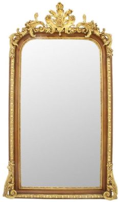 Casa Padrino Barock Spiegel Braun / Gold 85 x H. 160 cm - Prunkvoller Wandspiegel im