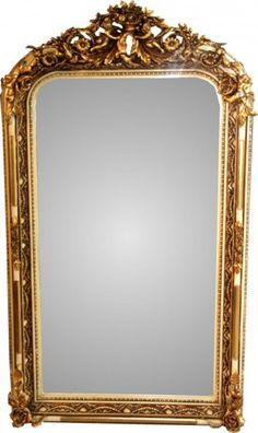 Casa Padrino Barock Wandspiegel Altweiß / Gold Antik-Look H 159 cm x B 89 cm - Edel