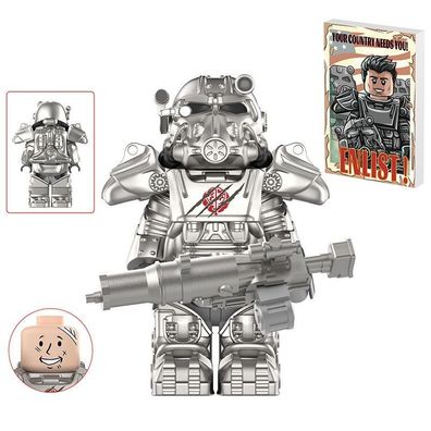 MOC Fallout Powerrüstung T60 Finn Lucy Goul komplett 100%NEUkompatibel COBI KAZI LxxO