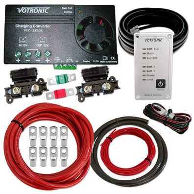 Zweitbatterieset Votronic VCC 1212-30 Ladebooster 12V 30A 6m 10mm² Remote S