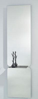 Casa Padrino Luxus Spiegel Schwarz 47 x H. 180 cm - Designer Wandspiegel mit pulverbe