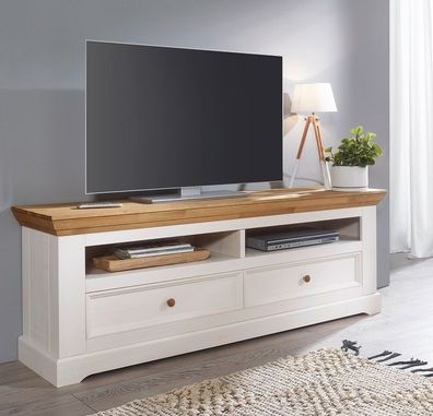 TV Board 169cm "Zürich" Kiefer massiv weiß WZ-0133