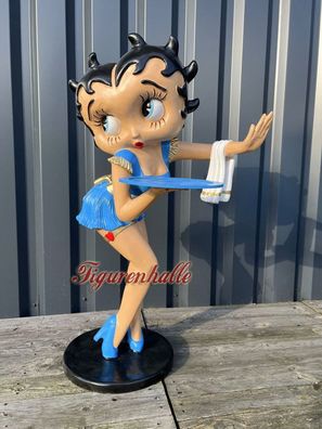 Betty Boop Figur Pin Up Rock N Roll Rockabilly Deko Figur Butler Diner Comic blau