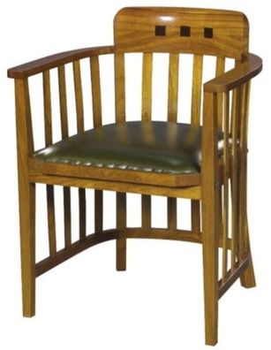 Casa Padrino Luxus Bürostuhl mit Armlehnen Hellbraun / Grün 63 x 52 x H. 80 cm - Büro