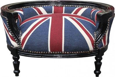 Casa Padrino Barock Hunde & Katzen Sofa Union Jack/Schwarz - Hundebett & Katzenbett