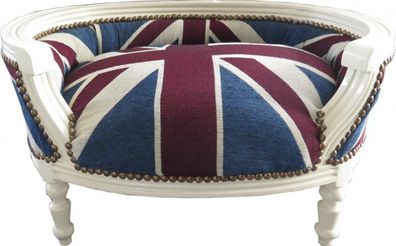 Casa Padrino Barock Hunde & Katzen Sofa Union Jack / Creme - Hundebett & Katzenbett