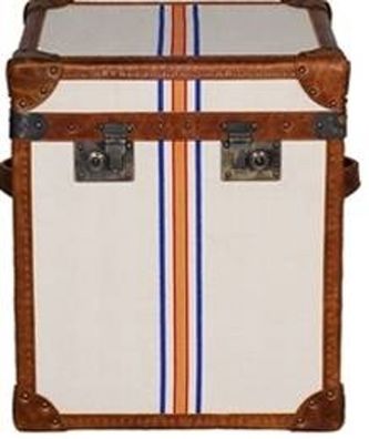 Casa Padrino Luxus Truhe Braun / Mehrfarbig 49 x 44 x H. 57 cm - Handgefertigte Echtl