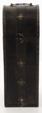 Casa Padrino Art Deco Weinkoffer / Weinbox Schwarz 14,5 x 12,5 x H. 37 cm - Holzkoffe