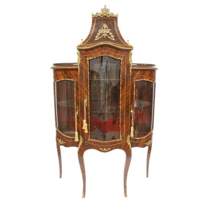 Casa Padrino Barock Glas Vitrine Vitrinenschrank - Barock Möbel - Vitrinenschrank 125