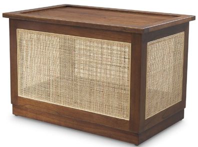 Casa Padrino Luxus Truhe mit Deckel Braun / Naturfarben 72 x 46 x H. 48 cm - Massivho