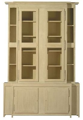 Casa Padrino Luxus Landhausstil Vitrine Beige 180 x 45 x H. 270 cm - Handgefertigter