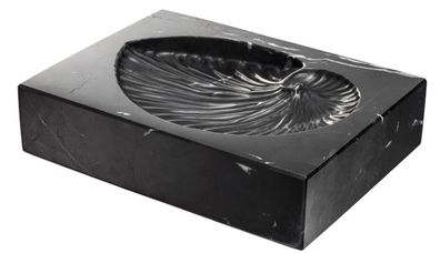 Casa Padrino Luxus Schreibtisch Deko Schwarz 24 x 18 x H. 5,5 cm - Marmor Deko Objekt