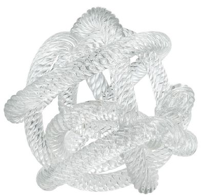 Casa Padrino Luxus Glas Deko Nautisches Pier Seil 15 x 15 x H. 15 cm - Büro Schreibti