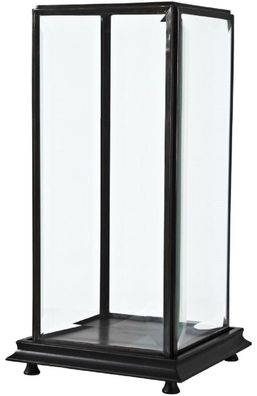 Casa Padrino Luxus Tischvitrine Antik Bronze / Schwarz 22 x 22 x H. 52,5 cm - Wohnzim