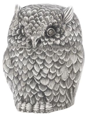 Casa Padrino Luxus Aufbewahrungsbox Eule Antik Silber 15 x 14,5 x H. 18,5 cm - Edle D