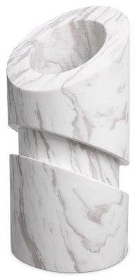 Casa Padrino Luxus Marmor Deko Objekt Weiß Ø 18 x H. 36 cm - Wohnzimmer Deko - Schrei