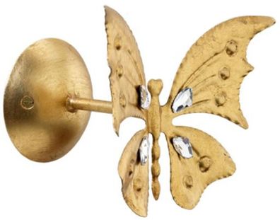 Casa Padrino Luxus Vorhanghalter Schmetterling Gold 15 x 13 x H. 16 cm - Eleganter Me