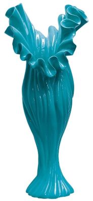 Casa Padrino Designer Blumenvase Blau B. 33 cm Höhe 81 cm - Dekovase