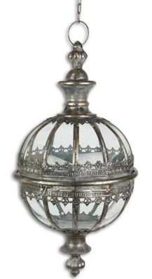 Casa Padrino Jugendstil Hängelaterne Antik Silber Ø 27,5 x H. 53,8 cm - Barock & Juge
