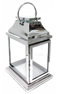 Casa Padrino Luxus Laterne Silber 30 x 22 x H. 44 cm - Hotel & Restaurant Deko Access