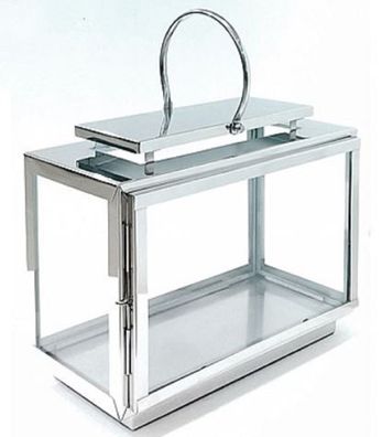 Casa Padrino Luxus Laterne Silber 42 x 19 x H. 33 cm - Hotel & Restaurant Deko Access
