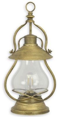 Casa Padrino Jugendstil Laterne Antik Gold 22,3 x 19 x H. 46,5 cm - Zinn Tischlaterne