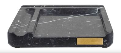 Casa Padrino Luxus Marmor Telefon, Stift und Notizblock Ablage Schwarz - Luxury Colle