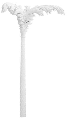 Casa Padrino Luxus Wanddeko Palme Mattweiß 206 x H. 260 cm - Kunstharz Palme - Luxus