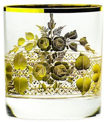 Casa Padrino Luxus Barock Whisky Glas 6er Set Gold Ø 8 x H. 9 cm - Handgefertigte und